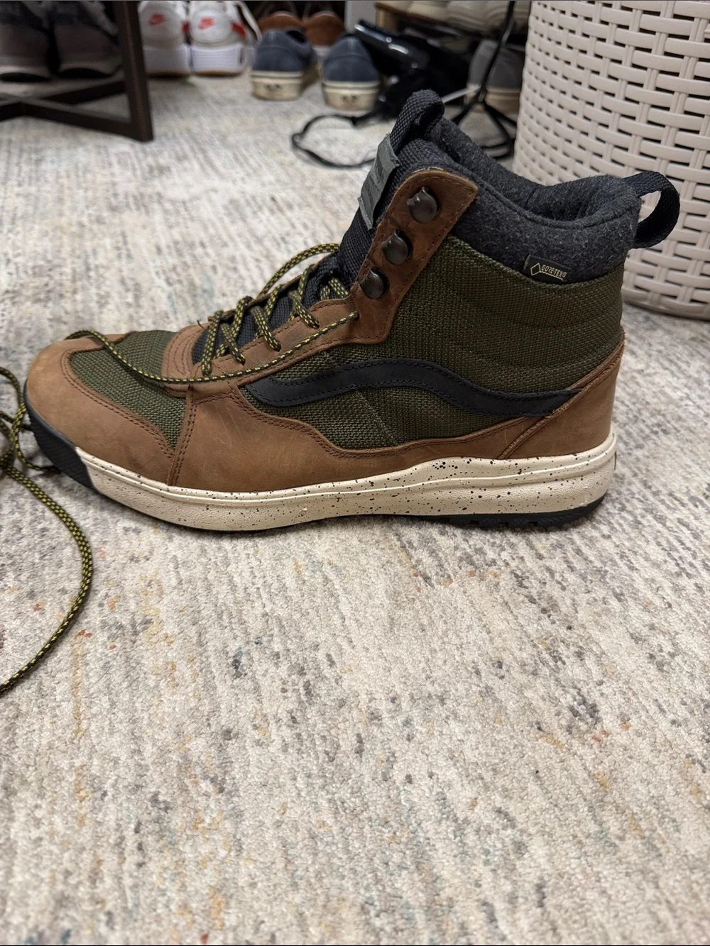 Vans Olive and Brown High-Top Hiking Boot